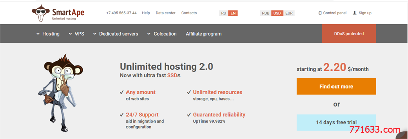 #便宜VPS#$6/月 512M内存 15G硬盘 200Mbps不限量 KVM 莫斯科 Smartape-主机阁