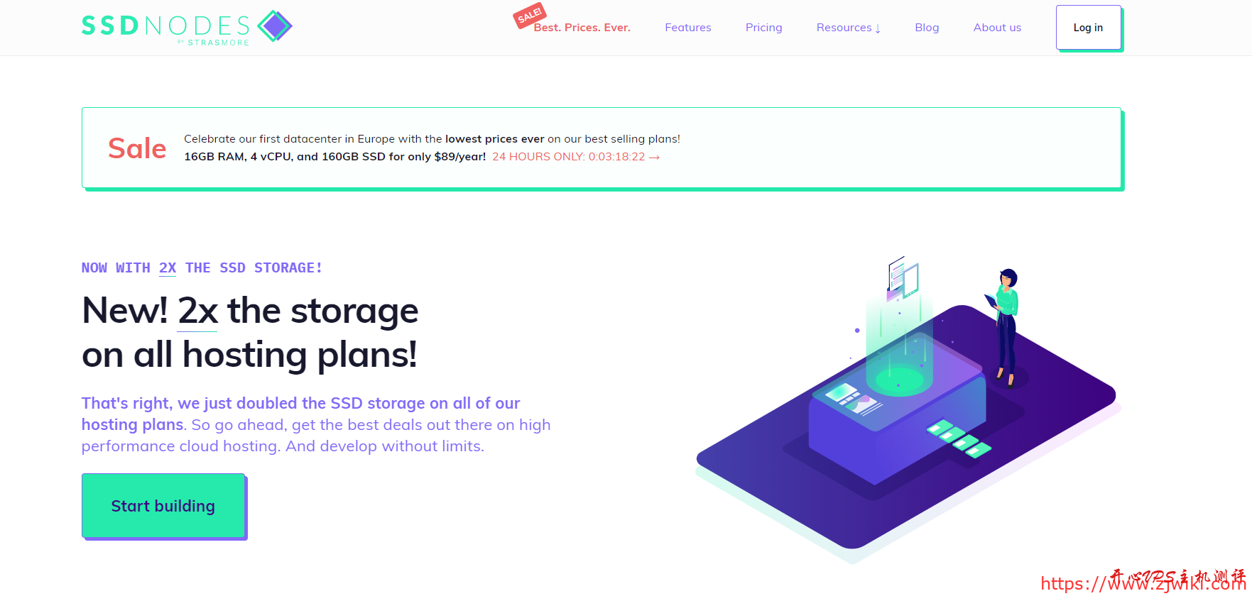 $1首月 4CUP 24G内存 120G硬盘 12TB流量 1IP KVM 达拉斯 ssdnodes