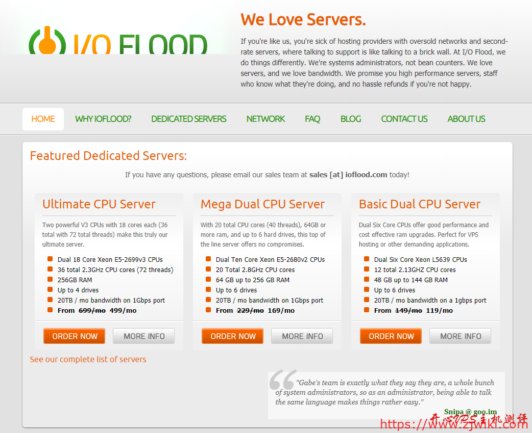 IOFLOOD:凤凰城独服,1Gbps-10Gbps带宽、不限流量,2*E5-2680v2,64GB内存、SSD或NVMe硬盘,最低月付199美金-主机阁