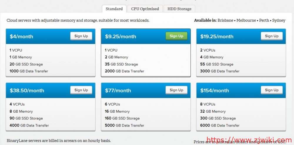 binarylane:/月/1GB/20GB SSD空间/1TB流量/KVM/澳大利亚 binarylane:$4/月/1GB/20GB SSD空间/1TB流量/KVM/澳大利亚