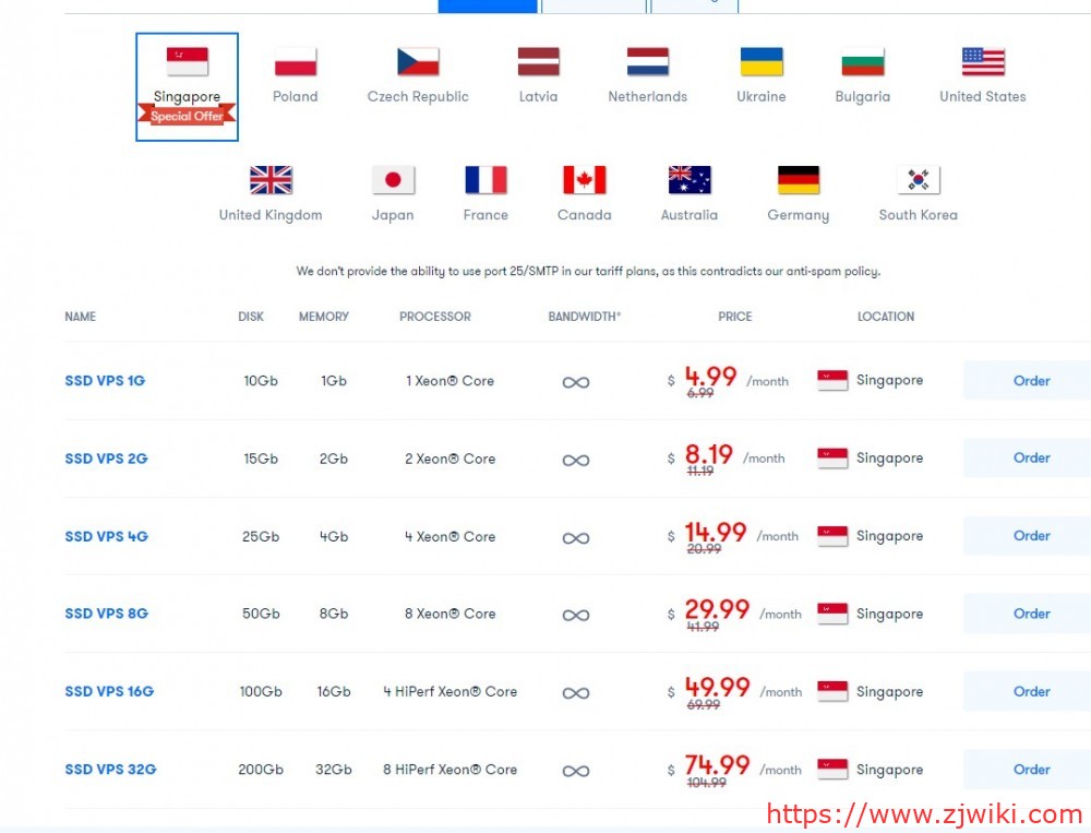 JustVPS：$4.99/月/1GB内存/10GB SSD空间/不限流量/100Mbps端口/KVM/新加坡leaseweb