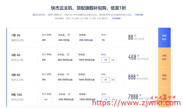 UCloud快杰云主机速度及综合性能测评,UCloud特惠云服务器领券购买详细过程,国内BGP/香港CN2,2核4G5M,1398元/3年
