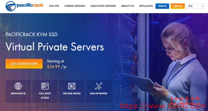 Pacificrack:$9.99/年/1GB内存/20GB SSD空间/1TB流量/200Mbps端口/KVM/洛杉矶CN2 GT-主机阁