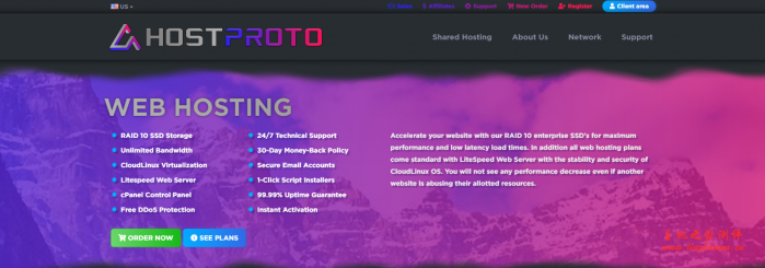 Hostproto：$7.5/年/25GB SSD空间/不限流量/1Gbps端口/DDOS/洛杉矶-主机阁