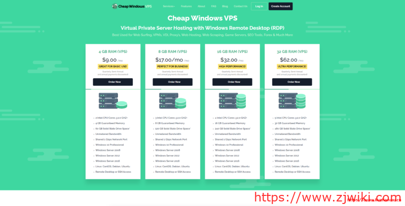CheapWindowsVPS首月8折,4G内存1Gbps不限流量KVM首月7.2美元,8机房可选-主机阁