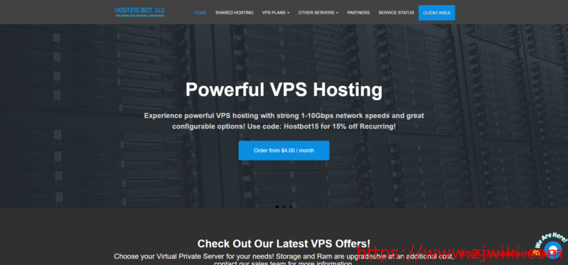 Hositng Bot:$1.75/月/1GB内存/15GB SSD空间/500GB流量/750Mbps端口/KVM/达拉斯