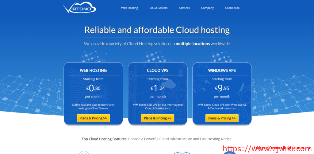 #福利#Virtono:赠送€10代金券,1核/1G/20G的套餐免费3个月,可选英国、美国机房-主机阁
