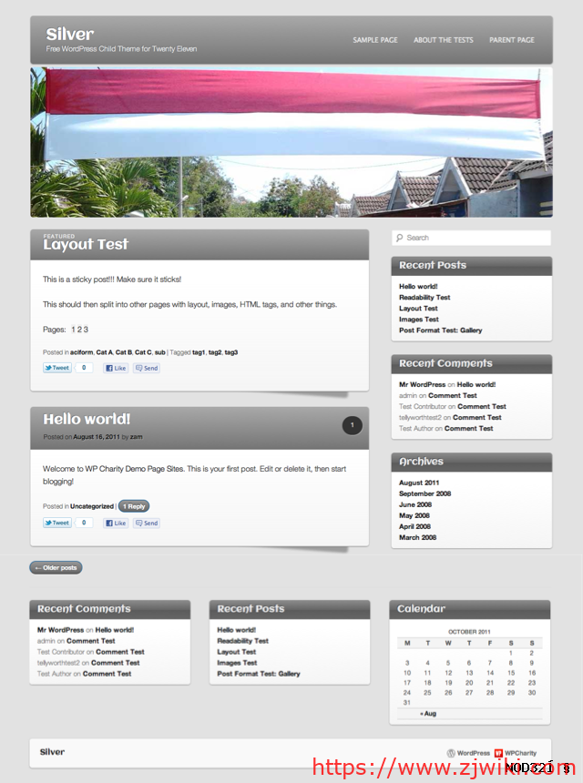 silver 8个免费的Twenty Eleven子主题