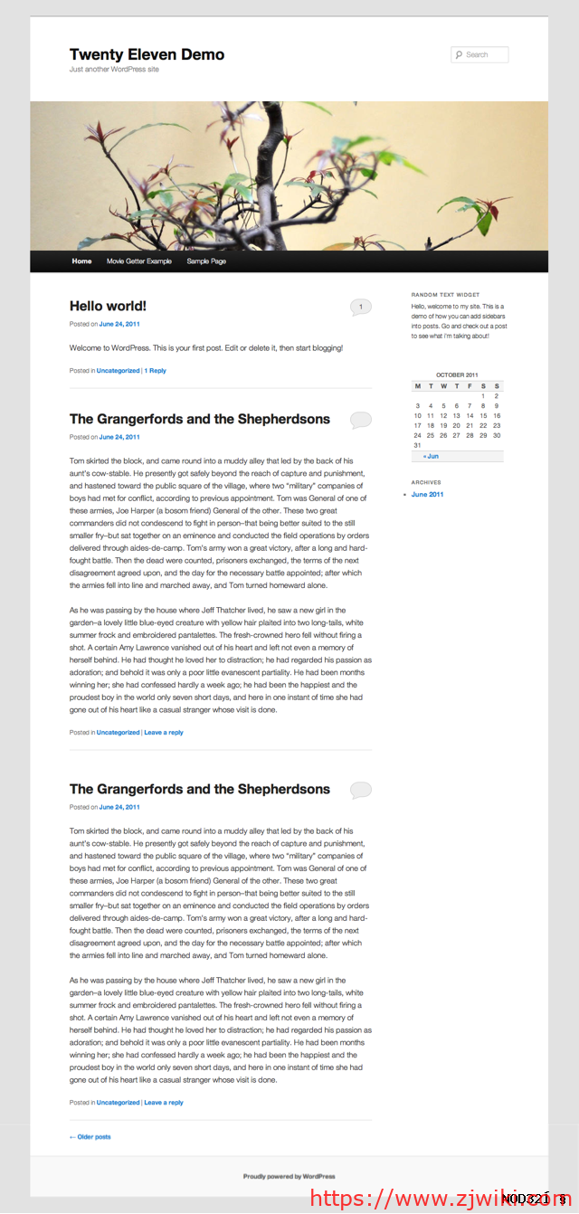 2011withsidebar 8个免费的Twenty Eleven子主题