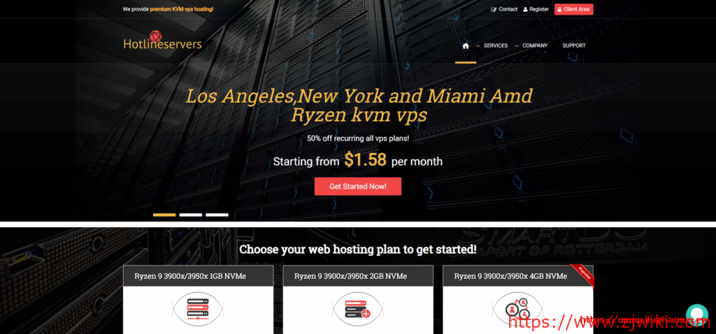 hotlineservers:$1.58/月/Ryzen 3900x/3950x/512MB内存/10GB NVMe空间/10TB流量/1Gbps端口/KVM/洛杉矶/纽约/迈阿密