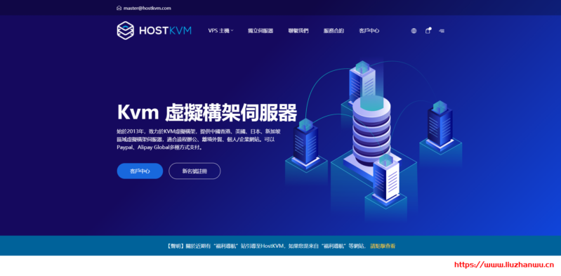 hostkvm：美国VPS，三网强制CU-VIP线路，$5/月，1G内存/1核/15gSSD/500g流量-主机阁