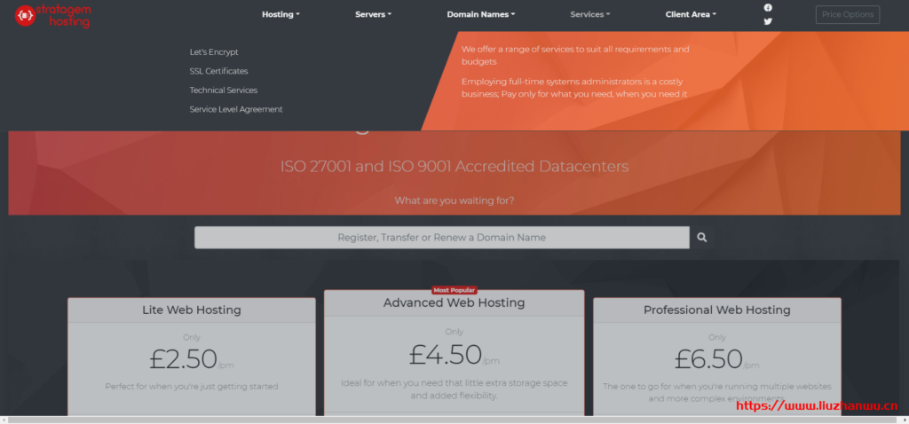 Stratagem:£2.25/月/512MB内存/15GB SSD空间/2TB流量/200Mbps端口/KVM/英国