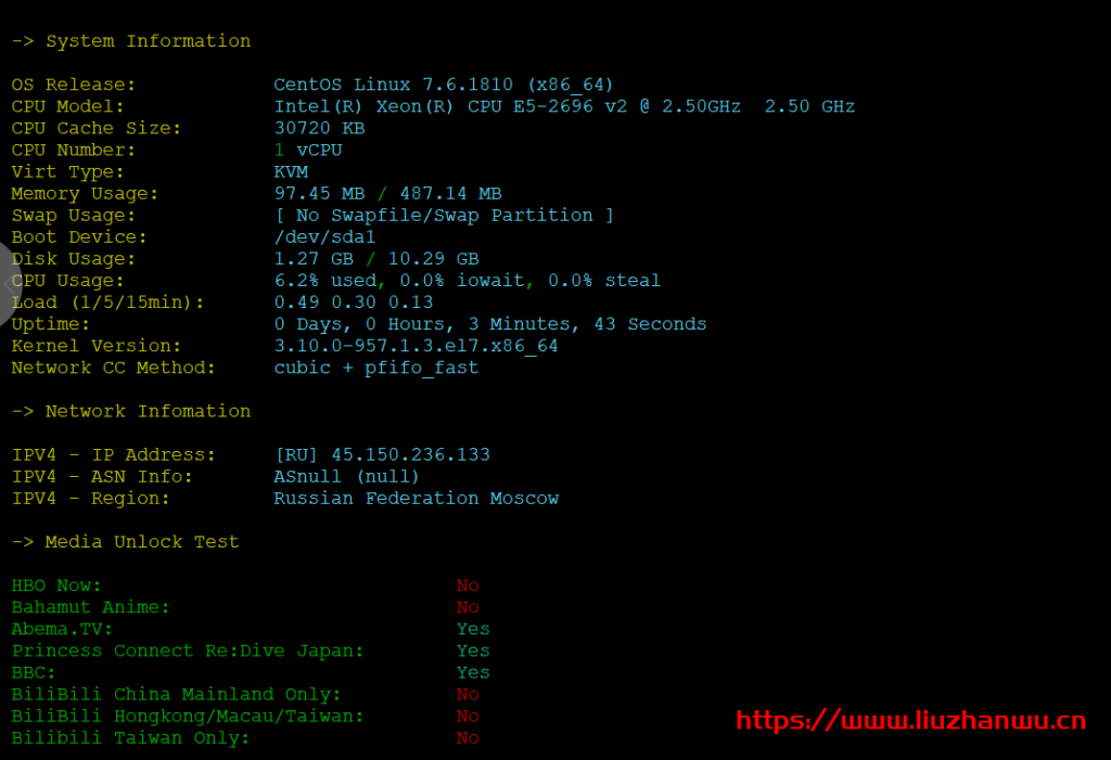 Justg:1核/512M/10G SSD/500G流量/500Mbps/俄罗斯CN2 GIA/年付$39.99,解锁奈飞,附简单测评