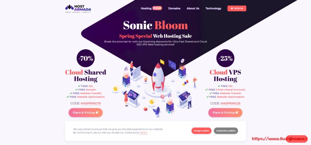 hostarmada:全管理型“云服务器”,自带cpanel授权,超大带宽40Gbps(In)/6Gbps(Out),新加坡/美国等9机房-主机阁