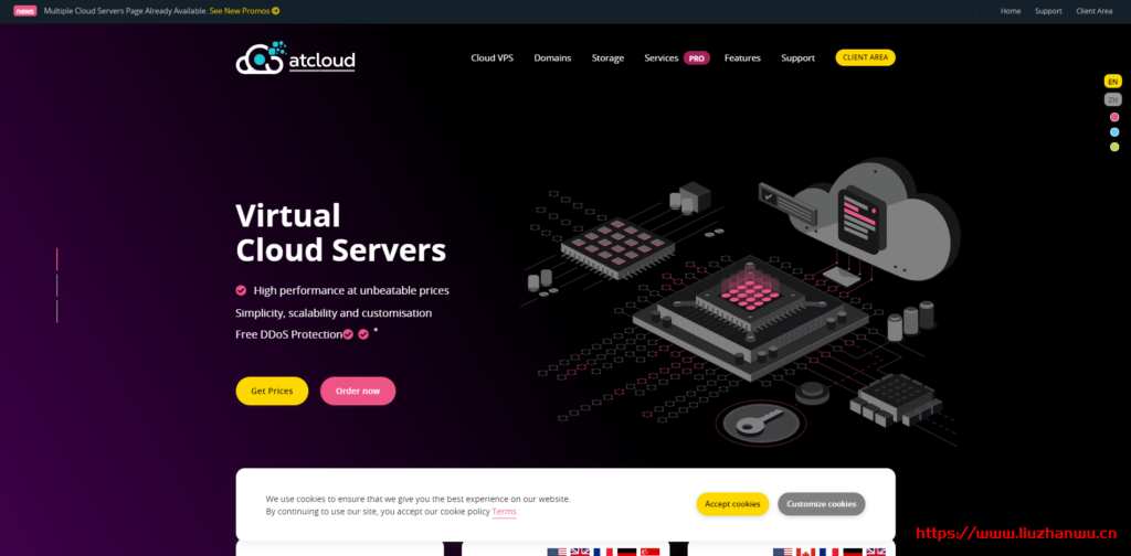 atcloud六折促销:1核1G内存20G硬盘1TB月流量VPS月付3美元,机房可选俄勒冈、弗吉尼亚、伦敦、格拉沃利讷、法兰克福和新加坡-主机阁