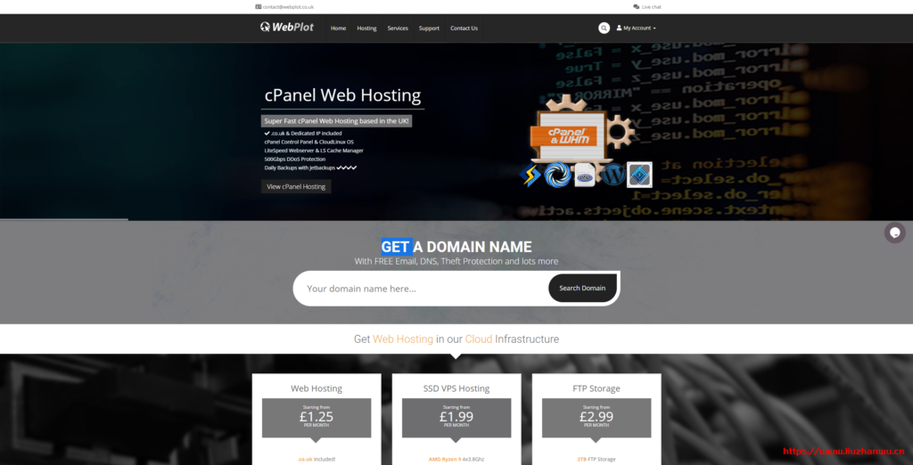 #便宜#WebPlot:AMD+NVMe系列VPS,cPanel面板虚拟主机,首月全部£1-主机阁