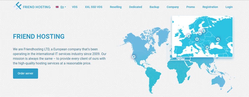 Friendhosting:新上迈阿密,全场45折,100M不限流量,多国机房,半年付7.18欧元