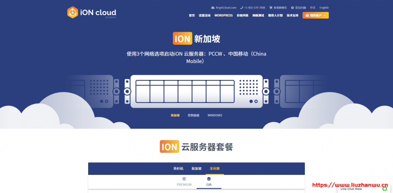 iON Cloud：新加坡cn2 gia vps/1核/2G内存/25G SSD/250G流量/10M带宽/$35/月