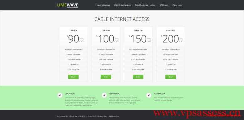 Limewave:$3.5/月/2核/4GB内存/15GB SSD空间/1TB流量/1Gbps端口/2 IP/KVM/加拿大-主机阁