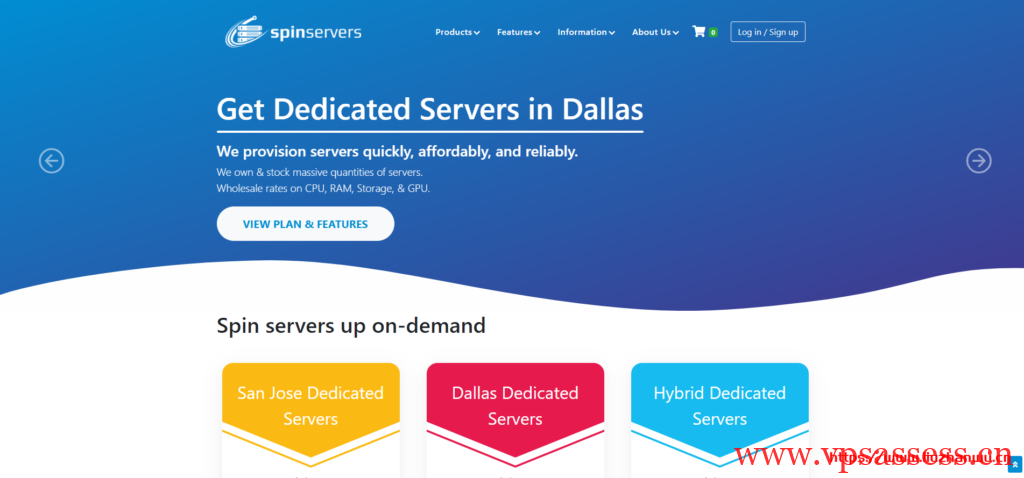 SpinServers：美国高配服务器4路e5-4640v2(40核/80线程)、768G内存、4*1.6TSSD、10Gbps带宽/$499/月-主机阁