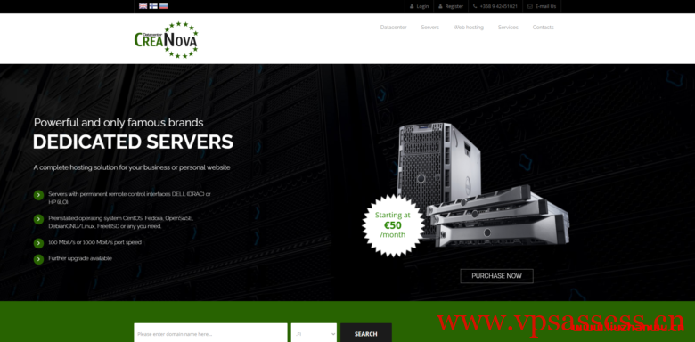 creanova:creanova介绍,自营机房,芬兰VPS 10.00 EUR/月,芬兰服务器月付50.00 EUR/月起-主机阁