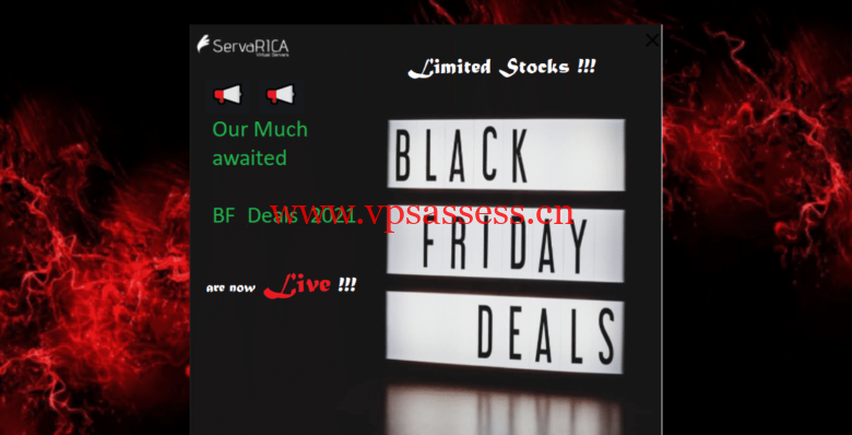 #黑五#servarica：加拿大vps，各种大硬盘vps，4-8T硬盘，100M/G口不限流量，月付$10起-主机阁