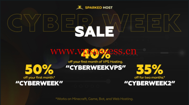 #黑五#sparkedhost:首月5折,AMD Ryzen高性能VPS首月$4起,英特尔cpu首月$2.8起-主机阁
