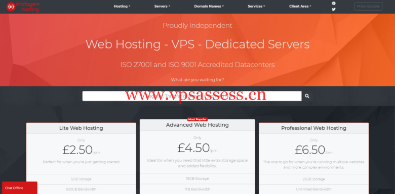 Stratagem:英国vps,2核/2GB内存/30GB SSD硬盘/10TB流量/1Gbps端口,£30/年-主机阁