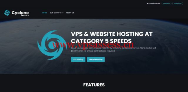 CycloneServers:美国便宜vps,4核@Ryzen/8GB内存/75GB SSD硬盘/4TB流量/10Gbps端口,$7/月