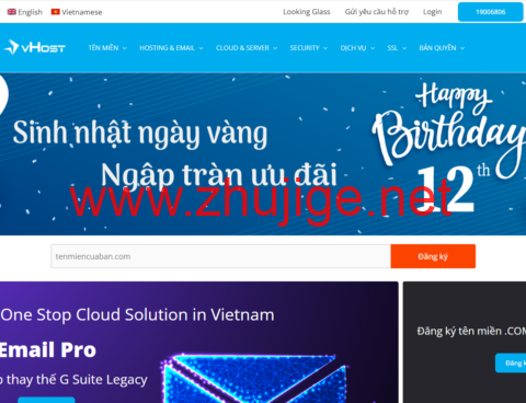 vhost.vn:越南VPS,1核/756MB内存/15G SSD硬盘/1Gbps@不限流量,$48/年起,另可选新加坡机房-主机阁
