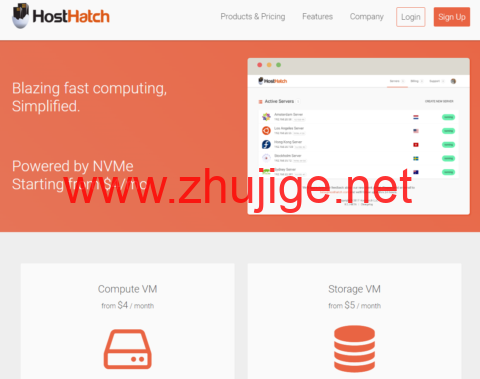 HostHatch：便宜存储VPS，1核/1024MB内存/1000G硬盘/2500G流量/1Gbps带宽， $5.00/月起，可选美国/欧洲4大机房-主机阁