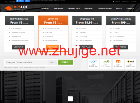 VpsLot：美国和欧洲windows vps，3核/3G内存/40G SSD/300 GB流量/1Gbps带宽，$14.99/月起-主机阁