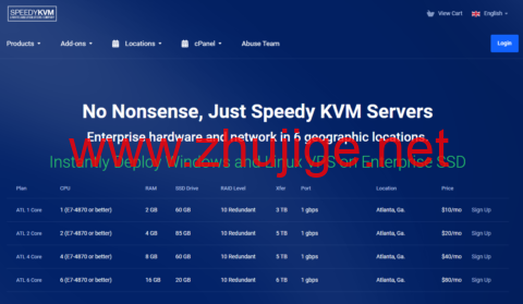 #黑五#SpeedyKVM:美国vps,1核/2GB内存/60GB SSD/3TB流量/1Gbps带宽,$7/月起,可选洛杉矶/西雅图/达拉斯等机房-主机阁