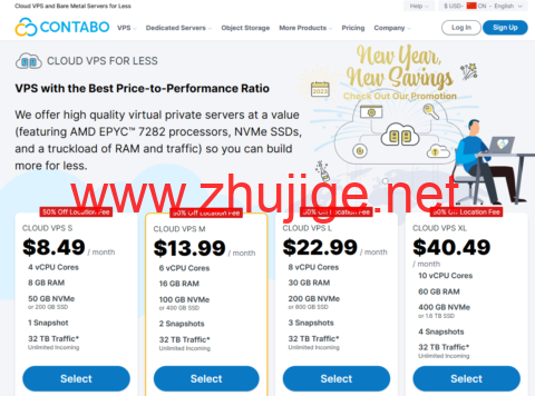 #新年促销#Contabo：全场云VPS/存储VPS/云VDS/专用服务器和对象存储，位置费可享5折优惠，€5.99/月起-主机阁