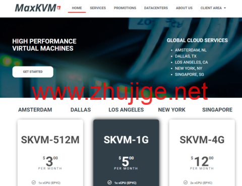 MaxKVM： 1核独享/1GB内存/30GB NVMe/1TB流量/10Gbps带宽，$37.21/2年，新加坡/洛杉矶等机房可选-主机阁
