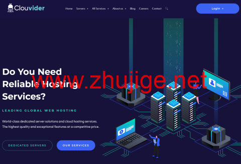 Clouvider：便宜vps，1核/2GB/50GB/5TB@10Gbps带宽，£3.15/月，8个机房可选-主机阁