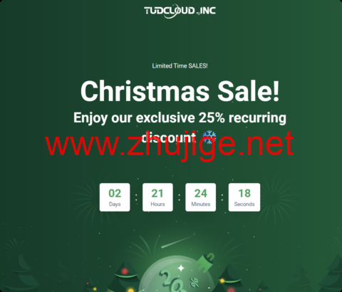 #双旦狂欢季#Tudcloud：VPS 主机全场 7.5 折限时特惠，香港CN2线路VPS月付3.75美元起，西雅图VPS月付4.5美元起-主机阁
