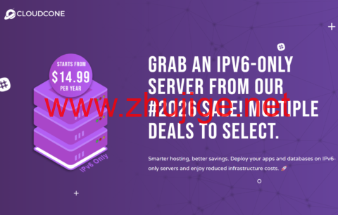 CloudCone:新上IPv6-only Pure SSD VPS,2核/1GB/20GB SSD/3TB@1Gbps带宽,年付14.99美元起-主机阁